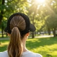 thumbnail image 4 of HONHUZH Summer Hats Womens Ponytail Sun Hat UPF 50 Wide Brim Foldable Summer Beach Hat, 4 of 8