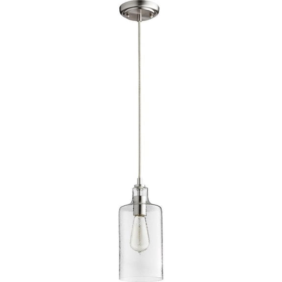 1 Light Pendant in Transitional Style 5 inches Wide By 11.5 inches High-Satin Nickel Finish Bailey Street Home 183-Bel-3400050