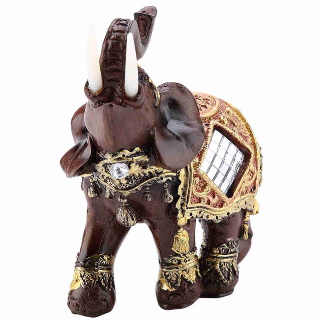 Estatua de elefante de madera con vetas de la suerte, ideal como regalo para decoración del hogar (M)