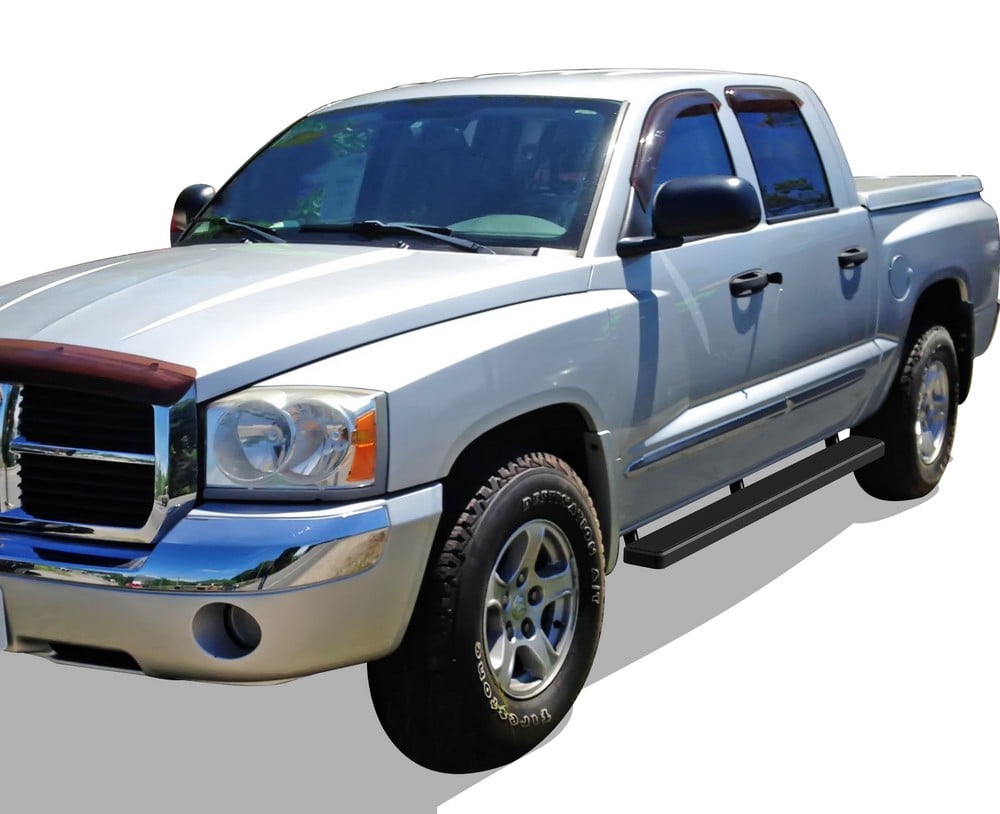 APS Running Boards 5 inches Matte Black Compatible with Dodge Dakota 2005-2011 Quad Cab Stainless Steel (Nerf Bars Side Steps Side Bars)