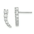 thumbnail image 3 of Primal Silver Sterling Silver Rhodium-plated CZ Dangle Post Earrings, 3 of 5