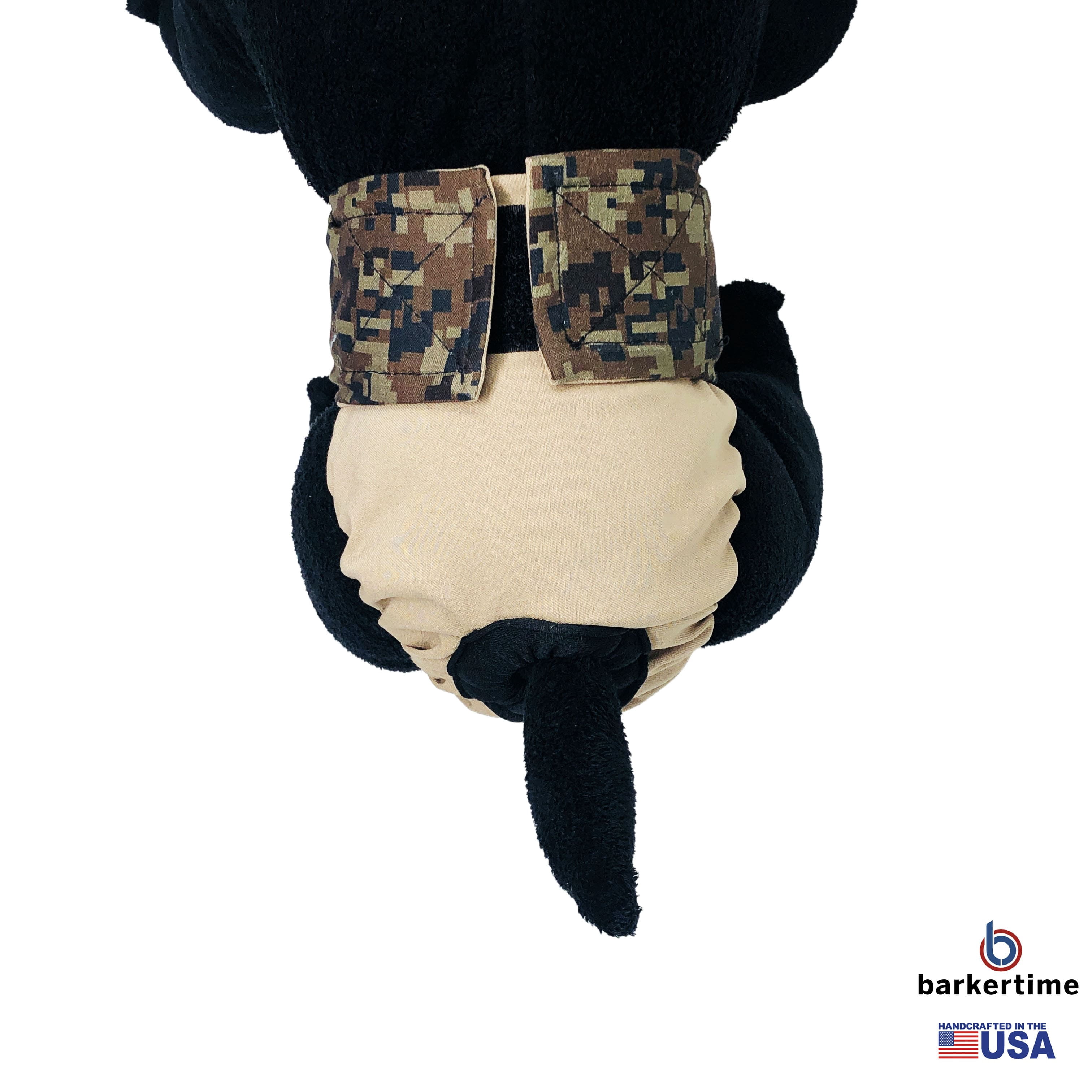 Barkertime Digital Camo on Beige Dog Diaper