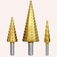 thumbnail image 1 of 3 piezas broca escalonada perforadora ahorra tiempo mejora de Metal brocas escalonadas de acero 4-12/4-20/4-32mm para tableros industriales amantes Mango triangular, 1 of 9