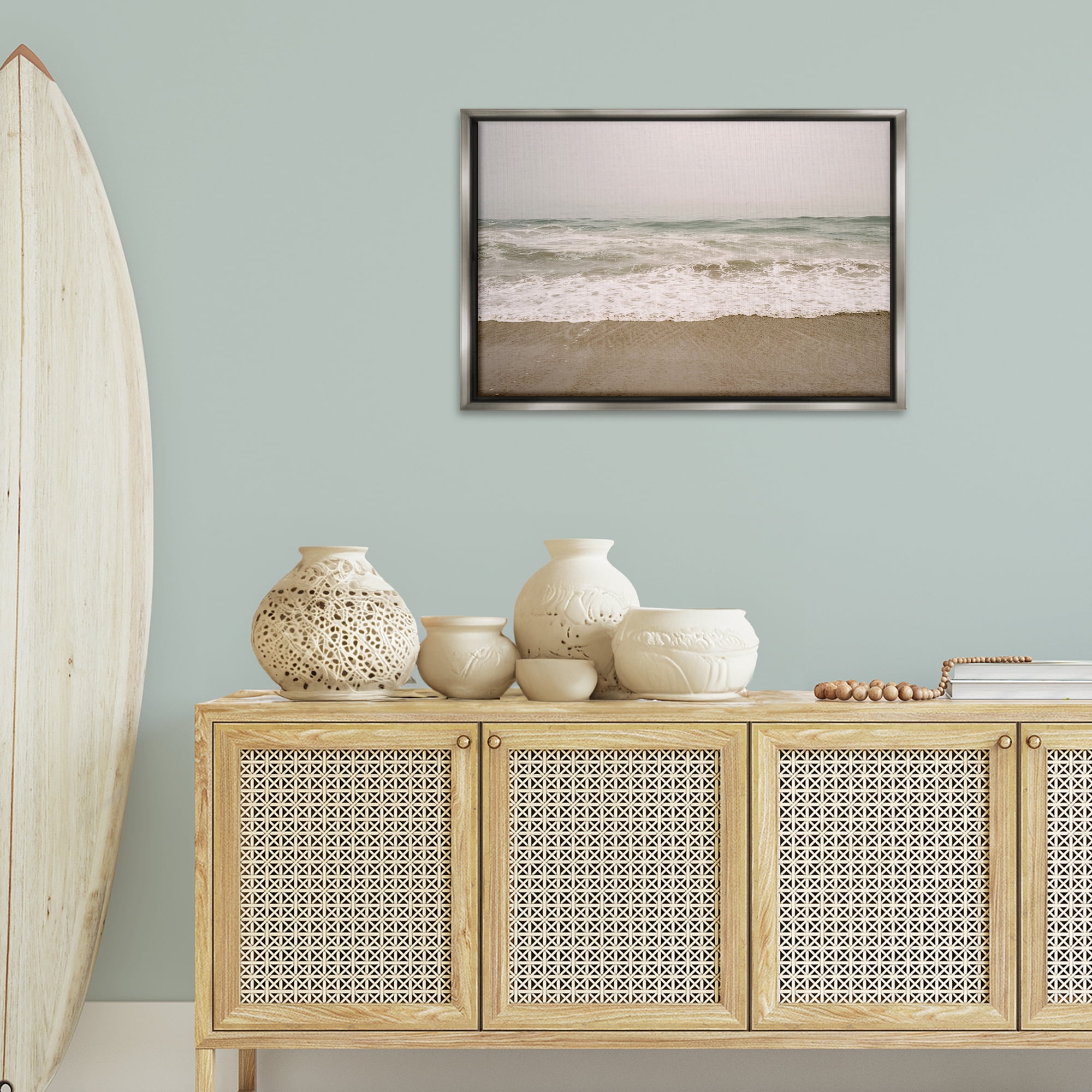 Stupell Industries Peaceful Point Reyes Nautical & Beach Photography Gray Floater Framed Canvas Art Print Wall Art, 31 x 21