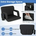 thumbnail image 6 of Costway 2 PCS Stadium Seat for Bleachers Bleacher Chair with 6 Adjustable Positions Back Support Black, 6 of 9