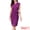 Purple, variant on Women's Sleeveless Belted Notched V Neck Pencil Dress M Black
