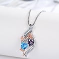 thumbnail image 5 of Taioiat Double Birthstone Necklaces for Women 18K Gold Plated Birthstone Rose Flower Jewelry Anniversary Valentines Day Mother's Day Birthday Gifts for Her Wife Girlfriend Mom, 5 of 7