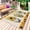 Yellow, variant on Sunflowers Gnomes Outdoor Rug for Patio/Deck/Porch, Non-Slip Large Area Rug 5 x 7 Ft, Summer Botanical Blooms Floral Check Indoor Outdoor Rugs Washable Area Rugs, Reversible Camping Rug Carpet Runner
