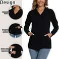 thumbnail image 5 of Bearsland Women's Maternity Hoodie Long Sleeves Shirt Casual Vneck Top Pregnancy Sweatshirt Tunics, 5 of 7