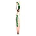 thumbnail image 4 of 0.16 ctw Wedding Band for Women - 14K Rose Gold Simulated Emerald Stackable Eternity Ring, 4 of 6