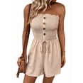 thumbnail image 2 of Combinaison Courte Imprimée Sans Bretelles pour Femmes, Tenue de Plage une Pièce, Abricot TTTG, 2 of 8
