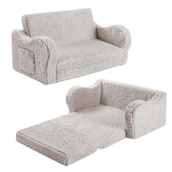 Silla infantil MOMCAYWEX extra ancha 2 en 1 Soft Sherpa Grey