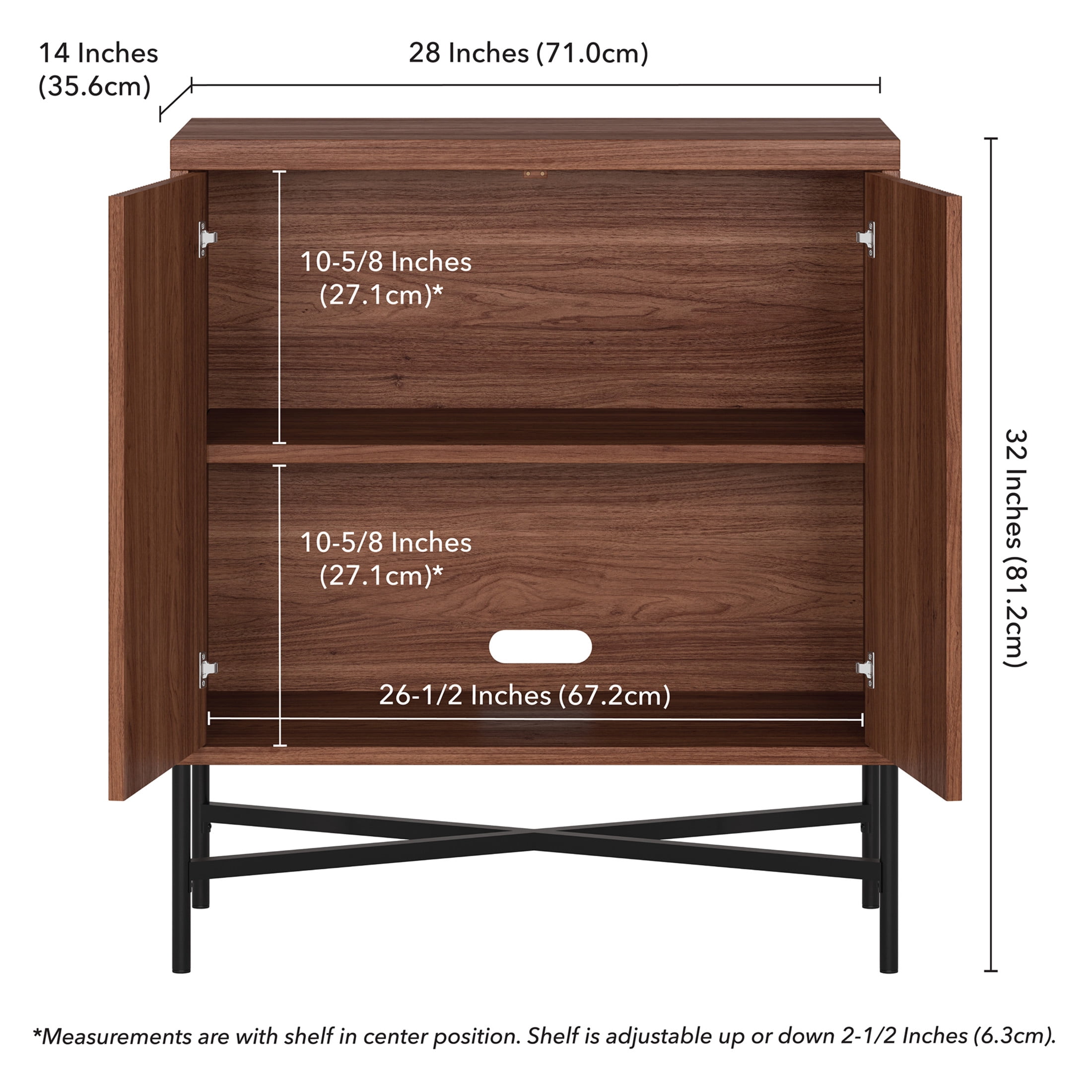 Evelyn&Zoe Modern/Contemporary 28" Wide Satin Walnut Accent Cabinet