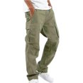 thumbnail image 1 of Pants For Men Solid Casual Multiple Pockets Outdoor Straight Type Fitness Long Pants, 1 of 5