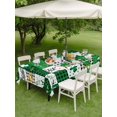 thumbnail image 5 of 60x102 Inch Outdoor Tablecloth with Umbrella Hole Zipper Rectangle St. Patrick's Day Rectangular Tablecloths Outside Waterproof Shamrock Gnomes Green Checkered Buffalo Patio Table Cover for Picnic, 5 of 8