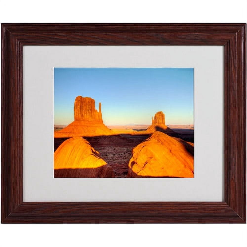 Trademark Fine Art "Monument Valley Sunset" Matted Framed Art by Pierre Leclerc