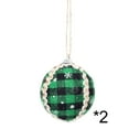thumbnail image 2 of Gumesh 6Pcs Handmade Plaid Fabric Christmas Ball - Buffalo Check Cloth Wrapped Ornament with Rustic Charm, Festive Tree Decoration for Country Christmas Style, 2 of 6