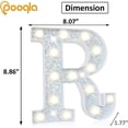 thumbnail image 5 of Light Up Letters, Glitter Letter Lights Battery Powered Silver Marquee Letters LED Alphabet Letter Sign for Night Light Wedding Birthday Party Girls Gifts Christmas Home Bar Decorations-Shiny Letter R, 5 of 5