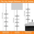 thumbnail image 4 of Corner Shower Caddy Tension Pole, Rod Organizer, 4-Tier Adjustable Floor to Ceiling 33-127inch, No Drilling Shelf for Inside (Gray), 4 of 4
