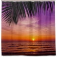 thumbnail image 2 of FREEAMG Beautiful Plam Tree Sunset Above Sea Shower Curtain Liner, 72 x 72 Waterproof Fabric Shower Curtains with Hooks for Bathroom Hotel, 2 of 4