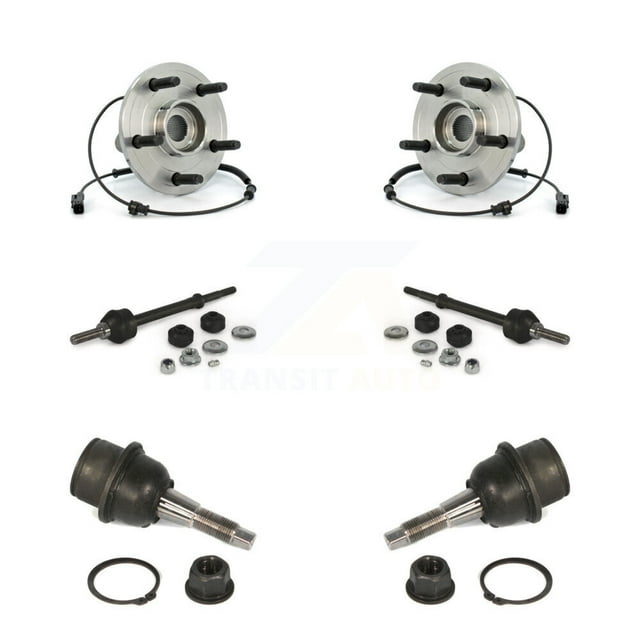 Transit Auto Front Hub Bearing Assembly Suspension Lower Ball Joint and Sway Bar Stabilizer Link Kit for Car Dodge Ram 1500 4WD - Left Right Side (Driver Passenger) K77-102182