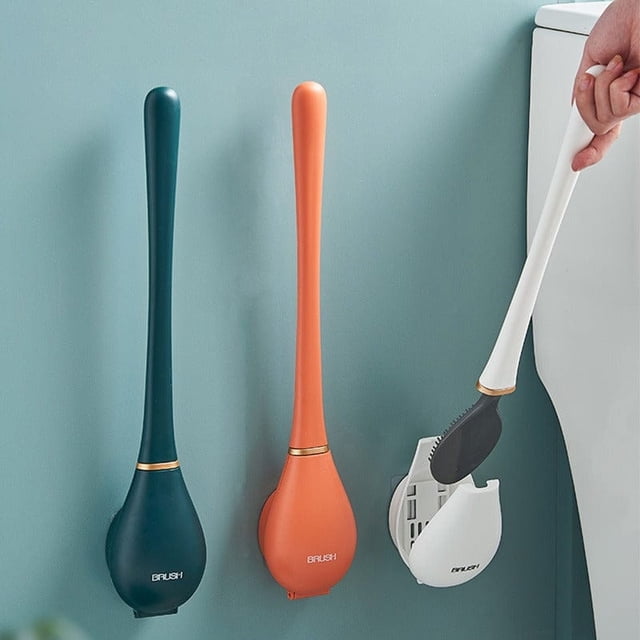 Sentmoon Toilet Bowl Brushes Toilet Bowl Cleaners Brush Flexible Toilet Brush,Non Punching Toilet Brush, Dead Corner Cleaning Set