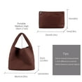 thumbnail image 3 of EESK Handmade Woven Bag Tote Bag For Women Vegan Leather Underarm Bag Travel Shoulder Bag Handbag Satchel Beach Bag With Purses Pale Yellow, 3 of 6
