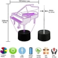 thumbnail image 4 of Lámpara 3D TANGJMXG ilusión de piano luz de noche 7 colores cambiantes control remoto táctil inteligente, 4 of 4