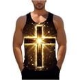 thumbnail image 2 of Gamivast Workout Shirts Cross Waves Print Mens Sleeveless Shirts Crew Neck Gym Shirts Breathable Lightweight Quick Dry Religious Summer Beach, 2 of 6
