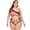 Pink, variant on Women's Plus Size Bikini Sets High Waisted Two Piece Swimsuits V Neck Floral Printed Twist Front Bathing Suits (Pink, XL)
