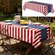 thumbnail image 1 of Mantel, funda de mesa, patrón de bandera patriótica, poliéster impermeable rectangular 55 x 78,7 pulgadas, decoración reutilizable para picnic del Día de la Independencia, 1 of 6