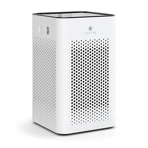 Purificador de aire Medify MA-25 con filtro True HEPA H13 | Cobertura de 825 pies en 1 hora para alérgenos Humo Incendios forestales Olores Polen Caspa de mascotas | Eliminación silenciosa del 99,9 %