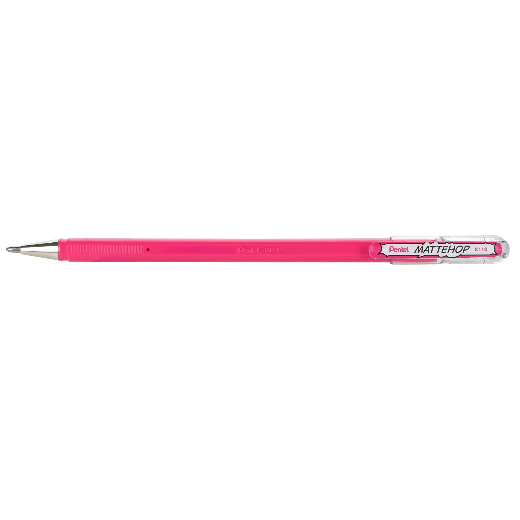 Pentel Arts Hybrid MATTEHOP Gel Roller, 1.0mm, Matte Pink Ink, Pack of 12