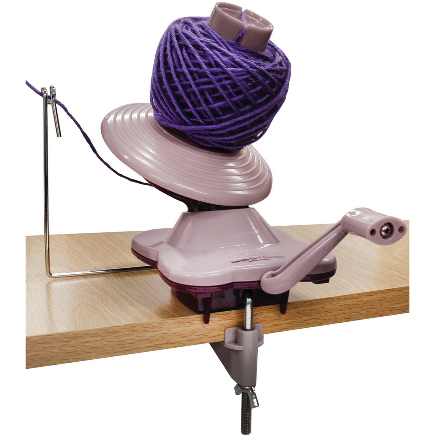 Yarn Ball Winder — Hand‑Crank, Center‑Pull Cakes, Table Clamp