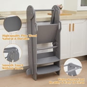 FUNLIO Foldable Step Stools , 3-Level Height Adjustable Toddler Tower