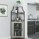 thumbnail image 1 of Aparador Esquinero Industrial para Bar – Botellero Desmontable, Soporte para Copas, Gran Espacio de Almacenamiento, Puerta de Malla, Buffet para Comedor, Sala o Cocina – Color Gris, 1 of 7