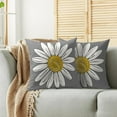 thumbnail image 2 of Grey Yellow White Daisy Pillow Covers 18X18 Set of 2, Spring Summer Flower Print Decorative Throw Pillow Covers Outdoor Farmhouse Floral Seasonal Cushion Cases Couch Sofa Bed Decor, 2 of 5