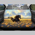 thumbnail image 6 of Uourmeti Car Seat Covers Easy to Install Polyester Fabric, Compatible with Automotive Seats Sedan Seats, for Truck Sedans, Black Horse Sunflower Print, 6 of 10