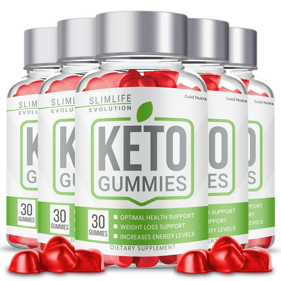Slimlife Evolution Keto Gummies, Slim Life Evolution Gummies, SlimLife Keto ACV Gummy Apple Cider Vinegar Official Men Women Dietary Supplement (5 Pack)