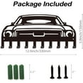 thumbnail image 3 of Organizador de llaves de metal negro con 10 ganchos para colgar en la pared, con temática de coche., 3 of 9