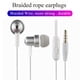 thumbnail image 4 of Auriculares internos K2 Auriculares con cable trenzado y micrófono (plateado + blanco), 4 of 8
