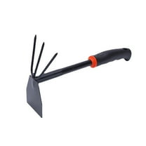 FACEGA Garden Tools,Heavy Duty Dual-Head Garden Hoe and Rake,Rust-Resistant Carbon Steel Gardening Tool with Ergonomic Handle