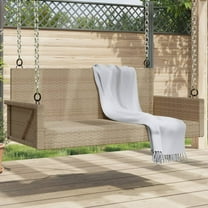 vidaXL Swing Bench Beige 46.9"x22"x18.9" Poly Rattan