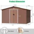 thumbnail image 5 of 2025 New 10 x 8 FT Metal Outdoor Storage Shed, Waterproof Garden Shed with Frame Floor, Air Vents & Lockable Door, Metal Aluminum Storage Shed for Gardens, Backyard, Patio, Garage, Lawn, 5 of 7