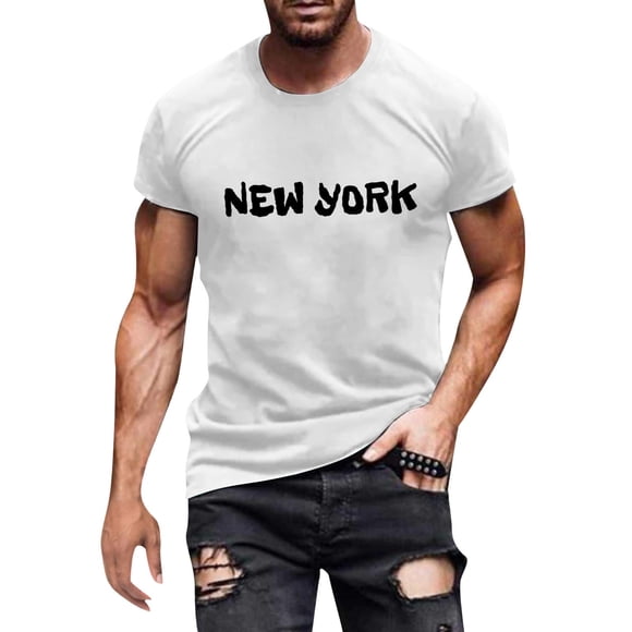 Xdzjlr Men's Shirt City Theme Printed Top Breathable Mens Shirts Casual,S