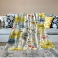 thumbnail image 2 of HENGT Yellow Blue Grey Blanket, Soft Blankets Flannel Bed Throw Cozy Lightweight Plush Gifts for Women Girls Sofa Couch Bedroom Living Rooms Warm All Season, Home Decor, Small, 2 of 6