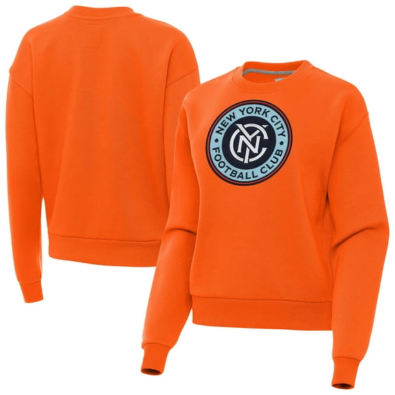 Women's-Antigua  Orange New York City FC Victory Pullover Sweatshirt
