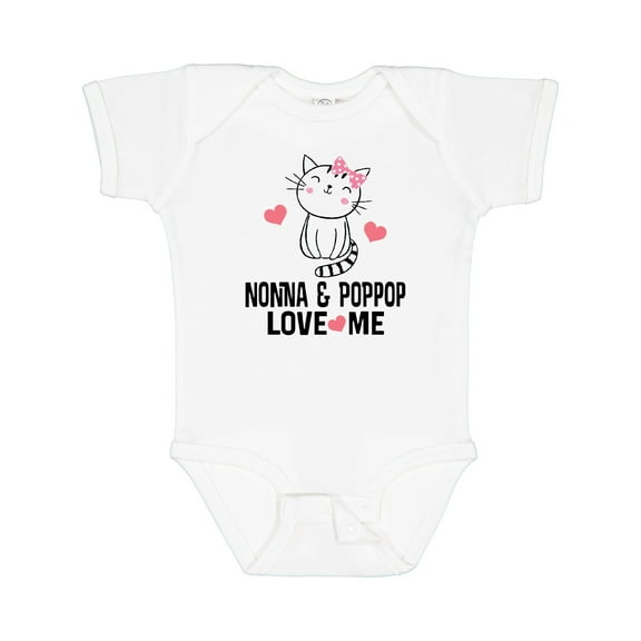 Inktastic Nonna and Poppop Grandchild Cat Girls Baby Bodysuit