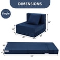 thumbnail image 7 of Convertible Folding Sofa Bed with Pillow - Single Size Memory Foam Futon Sleeper - Portable collapsible Mattress Floor Couch for Living Room, Bedroom, Guest Room - Modern Space-Saving Design - Blue, 7 of 7
