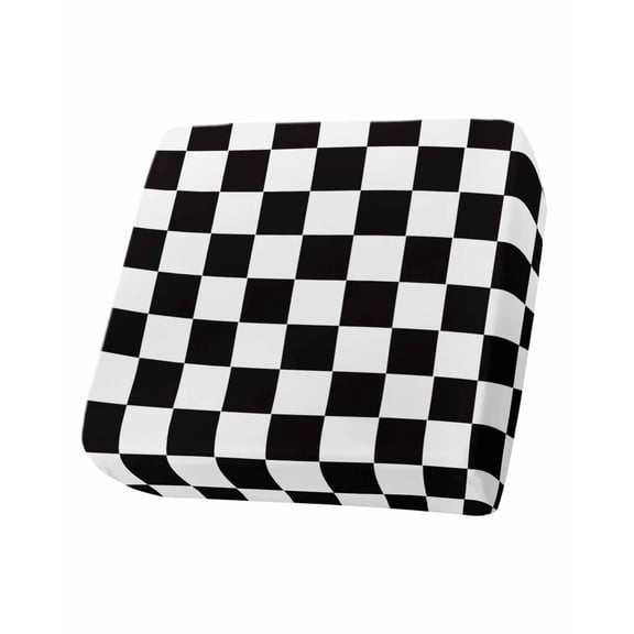 Simple Black White Checkered Couch Cushion Covers Stretch, Washable Sofa Seat Covers Individual Seat Cushion Sofa Slipcovers Lattice Buffalo Plaid Couch Cover Furniture Protector S-1PCS